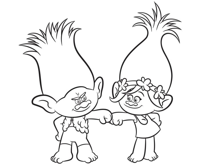 Trolls coloring book pages